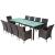 Set mobilier de exterior cu perne, 11 piese, maro, poliratan GartenMobel Dekor