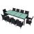 Set mobilier de exterior cu perne, 11 piese, negru, poliratan GartenMobel Dekor