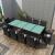 Set mobilier de exterior cu perne, 11 piese, negru, poliratan GartenMobel Dekor