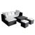 Set mobilier de grădină cu perne, 4 piese, negru, poliratan GartenMobel Dekor