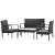 Set mobilier de grădină cu perne, 4 piese, negru, poliratan GartenMobel Dekor