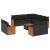 Set canapele de grădină, 12 piese, cu perne, negru, poliratan GartenMobel Dekor