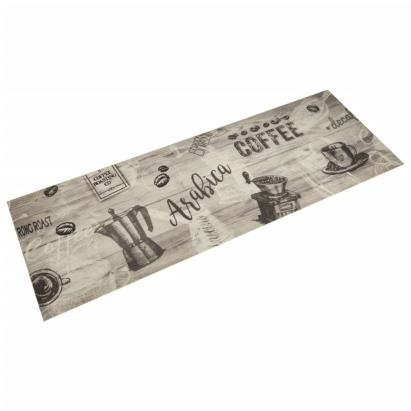 Covor de bucătărie lavabil Coffee, gri, 60x180 cm, catifea GartenMobel Dekor