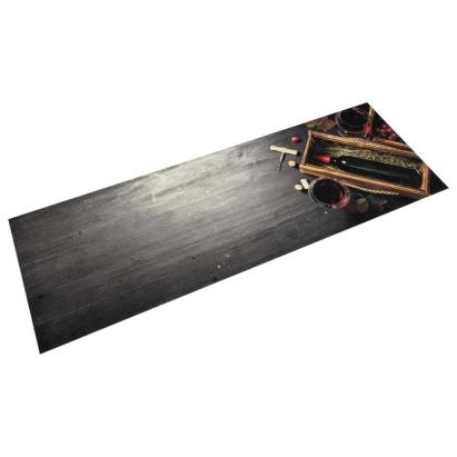 Covor de bucătărie lavabil, sticlă vin, 60x180 cm, catifea GartenMobel Dekor