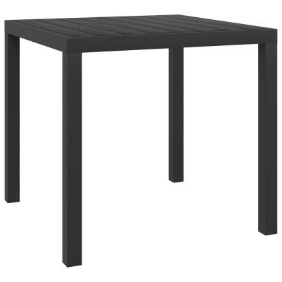 Masă de grădină, negru, 80 x 80 x 74 cm, aluminiu și WPC GartenMobel Dekor