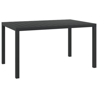 Masă de grădină, negru, 150 x 90 x 74 cm, aluminiu și WPC GartenMobel Dekor