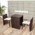 Set mobilier bistro cu perne, 3 piese, maro, poliratan GartenMobel Dekor