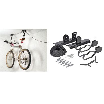 HI Sistem de ridicare pentru biciclete, negru, metal GartenMobel Dekor