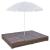Pat șezlong de exterior cu umbrelă, maro, poliratan  GartenMobel Dekor