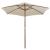 Umbrelă de soare cu stâlp de lemn 270 x 270 cm, alb crem GartenMobel Dekor