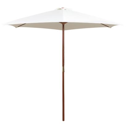 Umbrelă de soare cu stâlp de lemn 270 x 270 cm, alb crem GartenMobel Dekor