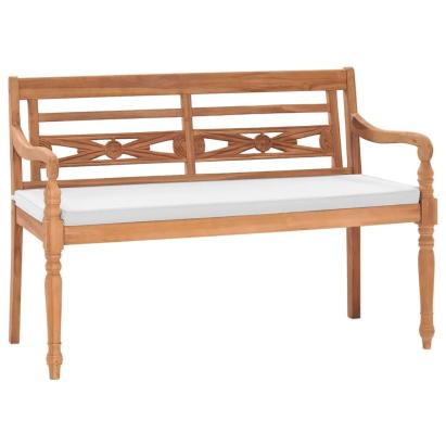 Bancă Batavia cu perne, 120 cm, lemn de tec GartenMobel Dekor
