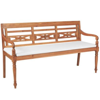 Bancă Batavia cu perne, 150 cm, lemn de tec GartenMobel Dekor