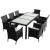 Set mobilier de exterior cu perne, 9 piese, negru, poliratan GartenMobel Dekor