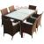 Set mobilier de exterior cu perne, 7 piese, maro, poliratan GartenMobel Dekor