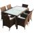 Set mobilier de exterior cu perne, 7 piese, maro, poliratan GartenMobel Dekor