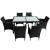 Set mobilier de exterior cu perne, 7 piese, negru, poliratan GartenMobel Dekor