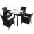 Set mobilier de exterior cu perne, 5 piese, negru, poliratan GartenMobel Dekor