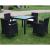 Set mobilier de exterior cu perne, 5 piese, negru, poliratan GartenMobel Dekor
