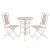 Set mobilier de bistro, 3 piese, alb, oțel GartenMobel Dekor