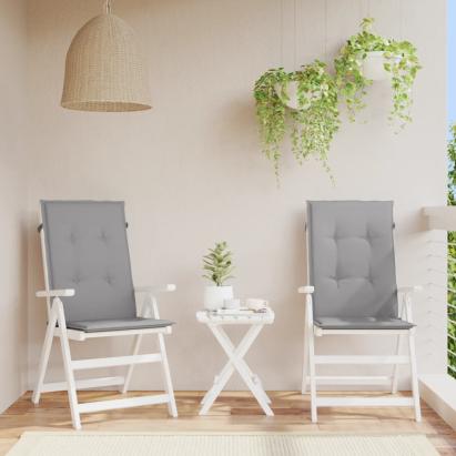 Perne scaun cu spătar înalt, 2 buc., gri, 120x50x3 cm, textil GartenMobel Dekor