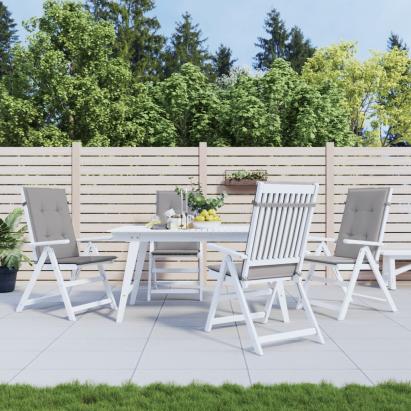 Perne scaun cu spătar înalt, 4 buc., gri, 120x50x3 cm, textil GartenMobel Dekor