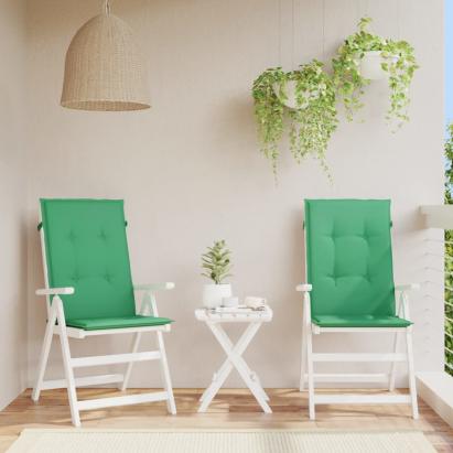 Perne scaun cu spătar înalt, 2 buc., verde, 120x50x3 cm, textil GartenMobel Dekor