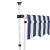 Copertină retractabilă manual, dungi albastru și alb, 250 cm GartenMobel Dekor