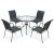 Set mobilier de exterior, 5 piese, negru, oțel GartenMobel Dekor