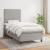 Pat box spring cu saltea, gri deschis, 100x200 cm, textil GartenMobel Dekor