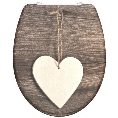 SCHÜTTE Scaun toaletă Duroplast, închidere silențioasă, „WOOD HEART” GartenMobel Dekor