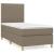 Pat box spring cu saltea, gri taupe, 90x190 cm, textil GartenMobel Dekor