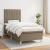 Pat box spring cu saltea, gri taupe, 90x200 cm, textil GartenMobel Dekor