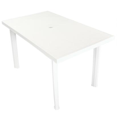 Masă de grădină, alb, 126 x 76 x 72 cm, plastic GartenMobel Dekor