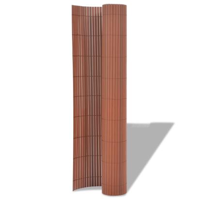 Gard de grădină cu două fețe, maro, 90 x 300 cm, PVC GartenMobel Dekor