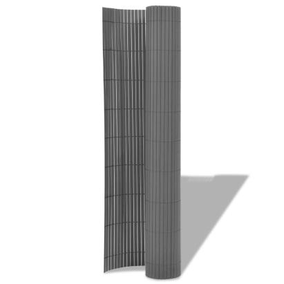 Gard pentru grădină cu două fețe, gri, 90 x 500 cm, PVC GartenMobel Dekor