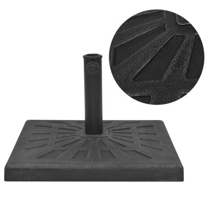 Suport umbrelă de soare, rășină, pătrat, negru, 12 kg GartenMobel Dekor