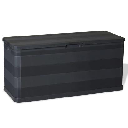 Ladă de depozitare pentru grădină, negru, 117 x 45 x 56 cm GartenMobel Dekor