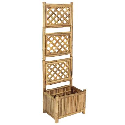 Strat înălțat de grădină cu spalier din bambus, 40 cm GartenMobel Dekor