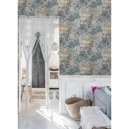 DUTCH WALLCOVERINGS Tapet model beton, gri și verde GartenMobel Dekor