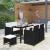 Set mobilier de exterior cu perne, 6 piese, negru, poliratan GartenMobel Dekor