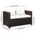 Set mobilier bistro cu perne, 3 piese, maro, poliratan   GartenMobel Dekor