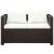Set mobilier bistro cu perne, 3 piese, maro, poliratan   GartenMobel Dekor