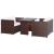Set mobilier bistro cu perne, 3 piese, maro, poliratan   GartenMobel Dekor