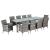 Set mobilier de exterior cu perne, 11 piese, gri, poliratan GartenMobel Dekor