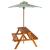 Masă picnic pentru copii cu umbrelă, 79x90x60 cm, lemn acacia GartenMobel Dekor