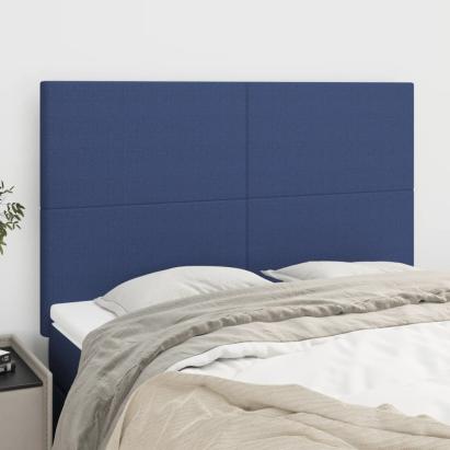 Tăblii de pat, 4 buc, albastru, 72x5x78/88 cm, textil GartenMobel Dekor