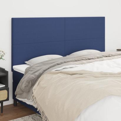 Tăblii de pat, 4 buc, albastru, 100x5x78/88 cm, textil GartenMobel Dekor