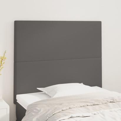Tăblii de pat, 2 buc, gri, 80x5x78/88 cm, piele ecologică GartenMobel Dekor