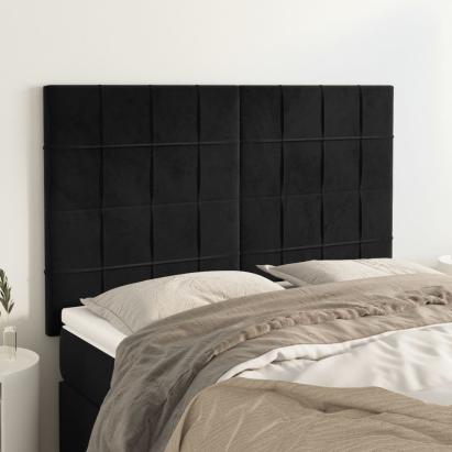 Tăblii de pat, 4 buc, negru, 72x5x78/88 cm, catifea GartenMobel Dekor